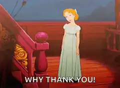 Anastasia curtsying why thank you