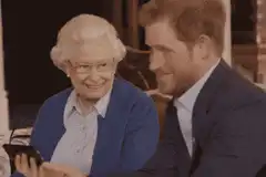 Queen Elizabeth and Prince Harry boom