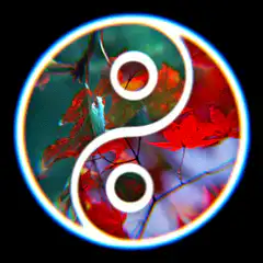 Rotating Yin Yang with Leaves