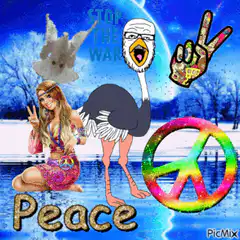 peace hippie ostrich stop the war