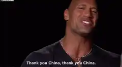 Dwayne Johnson thanks China