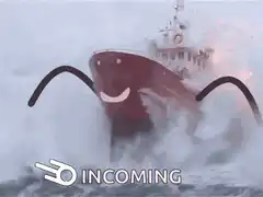 Incoming ship with cartoon face