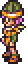Pixel art character with green hat and orange outfit