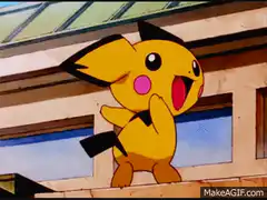 Pikachu dancing happily