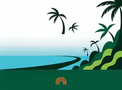 tropical beach with palm trees