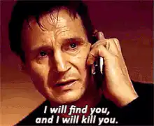 Liam Neeson I will find you and I will kill you