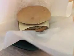 cheeseburger in wrapper