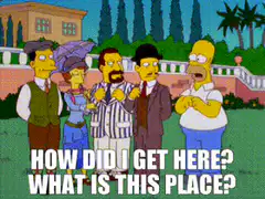 Homer Simpson confused at a wedding