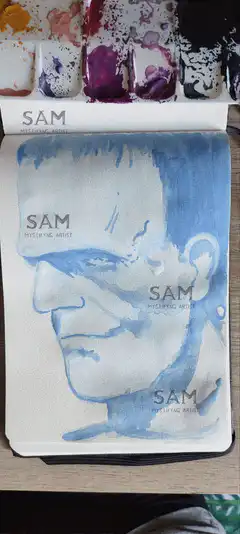 Frankenstein watercolor painting process