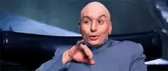 Dr. Evil pointing and eating a cigarette
