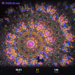 Jigsaw puzzle with glowing pieces