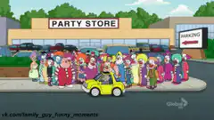 Clowns swarm a tiny car