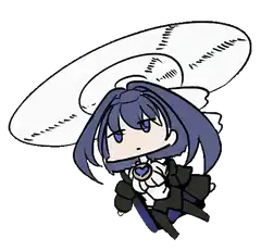 Chibi Mami spinning with halo