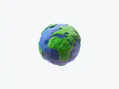 Low poly earth globe rotating