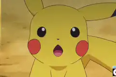 Pikachu shocked and sweating