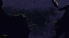 Nighttime satellite view of Africa