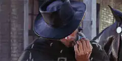 Clint Eastwood smoking a cigarette