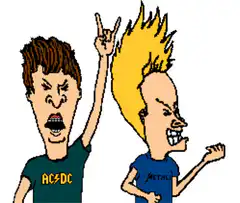 AC/DC and Metallica fans headbanging