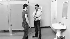 Man does splits in men's restroom