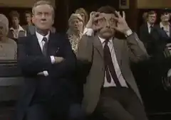 Mr. Bean makes funny faces