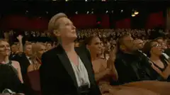 Meryl Streep points excitedly at awards show