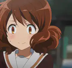 anime girl blushing and sweating