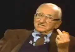 Milton Friedman flipping the bird