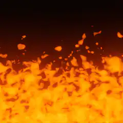 Burning fire with sparks