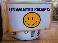 Unwanted Receipts Smiley Sign