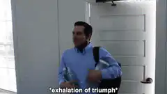 Pete Davidson exhalation of triumph