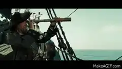 Jack Sparrow and pirate with spyglasses