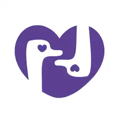 Purple heart with Arabic text and hearts