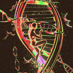silhouette climbing dna helix