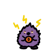 Shaking purple crypto character