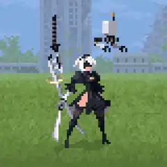 2B pixel art sword pose
