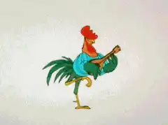 rooster playing guitar