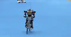 Robot riding a bicycle