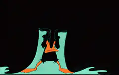 Daffy Duck in a stretching sheet