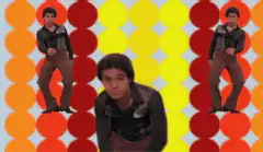 Disco Dancing Man with Colorful Background