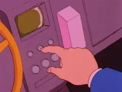 Woman enters building with magnifying glass