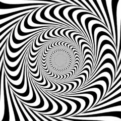 Black and white hypnotic spiral
