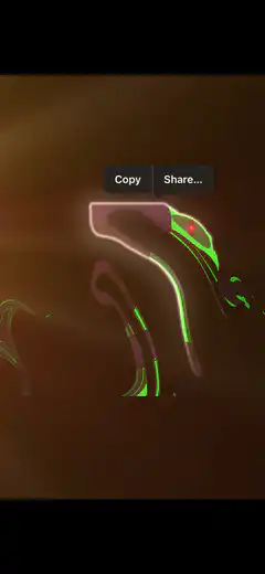 Neon Snake with Copy Share Menu
