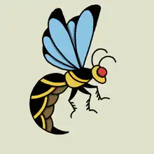 Blue-winged bee cartoon