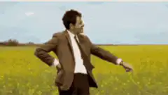 Man in suit collapses in field