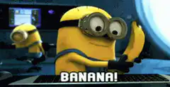Minion holding banana says banana