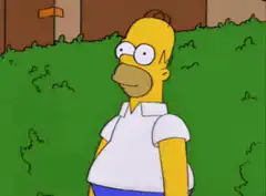 Homer Simpson walks through tall grass