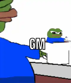 Pepe holding a cup with tiny Pepe inside