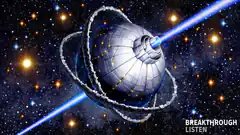 Space station with laser beams