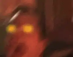 Man screaming with laser beams from eyes