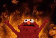 Elmo in flames